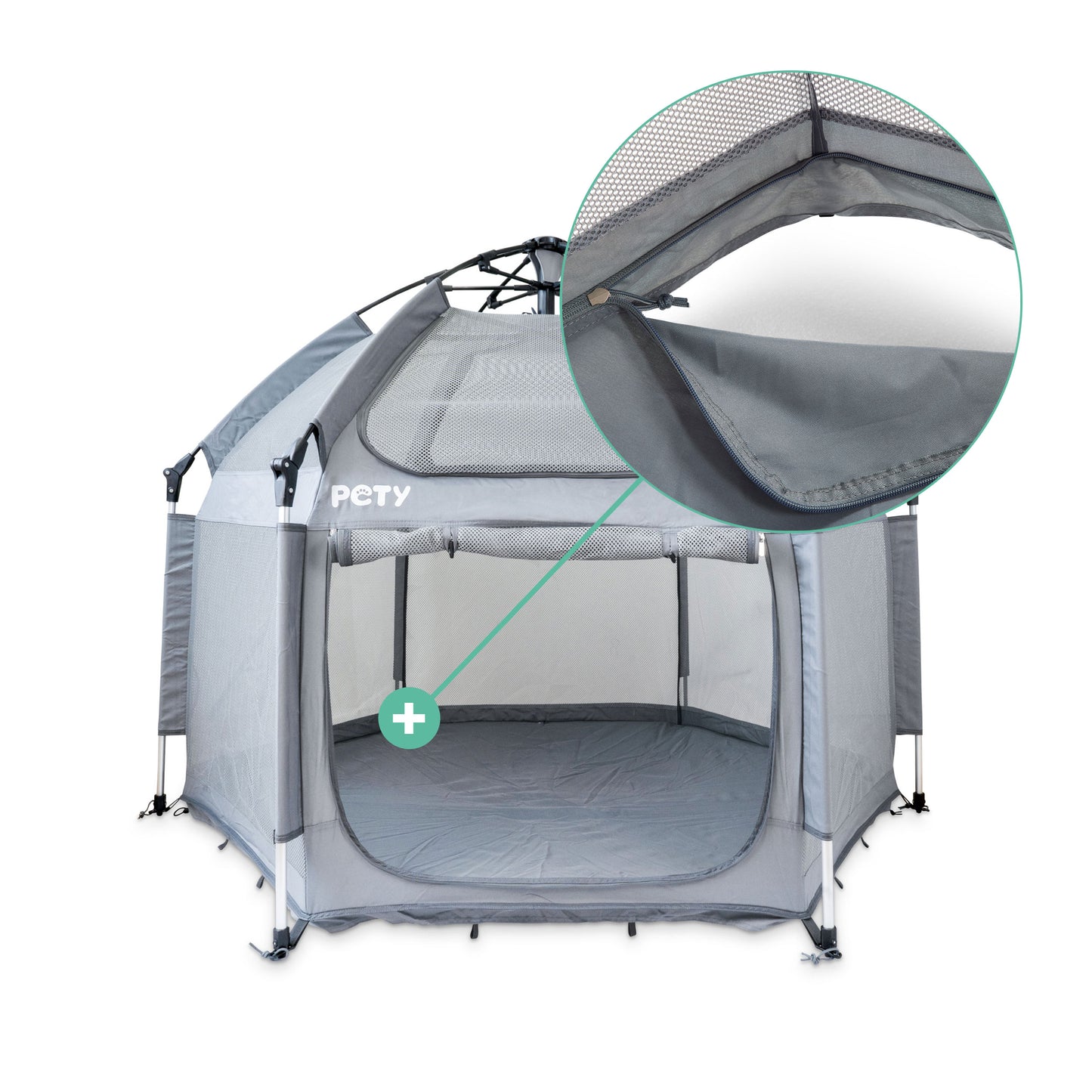 Herausnehmbarer Boden des mobilen Hundelaufstalls von PETY in der großen Ausführung