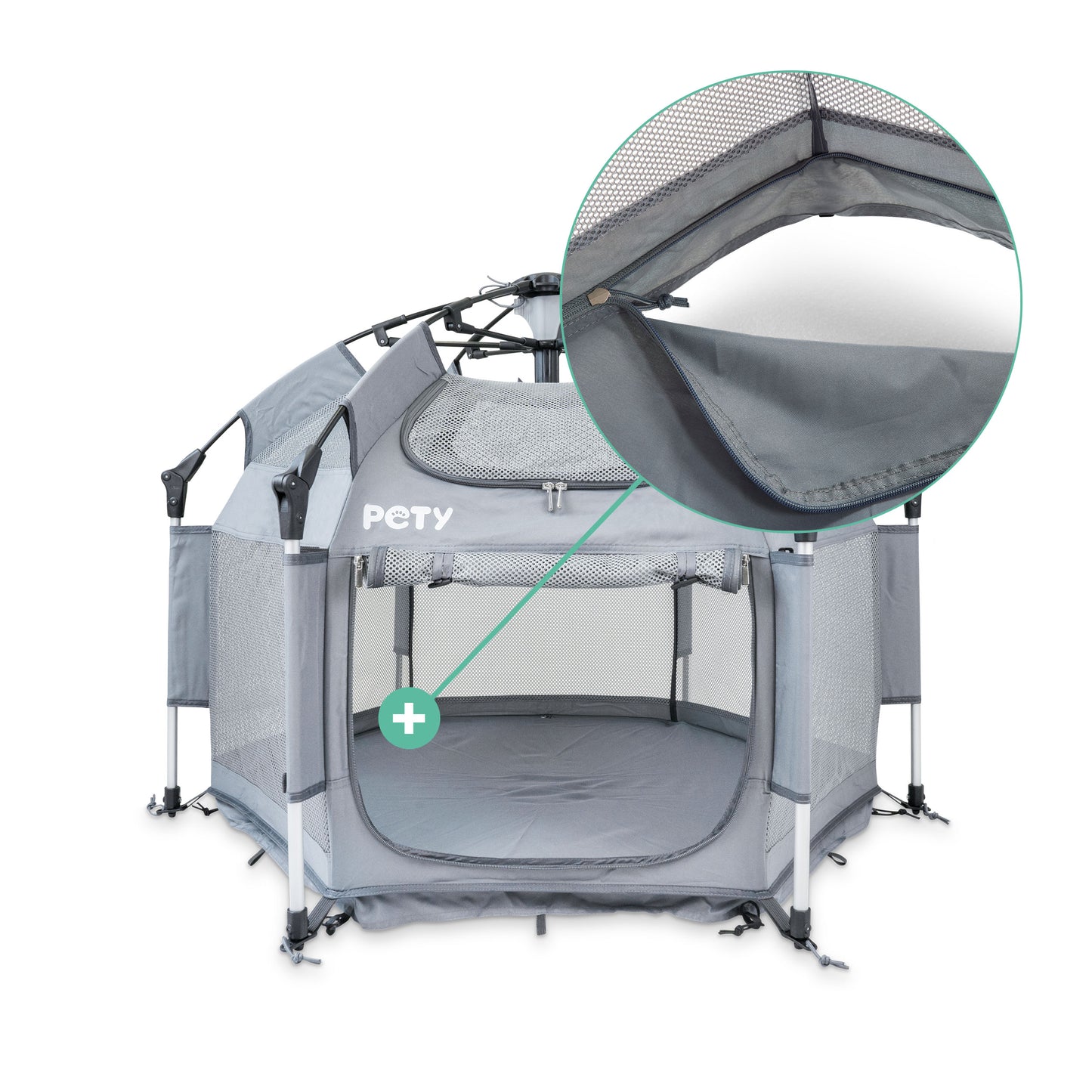 Herausnehmbarer Boden des mobilen Hundelaufstalls von PETY in der kleinen Ausführung