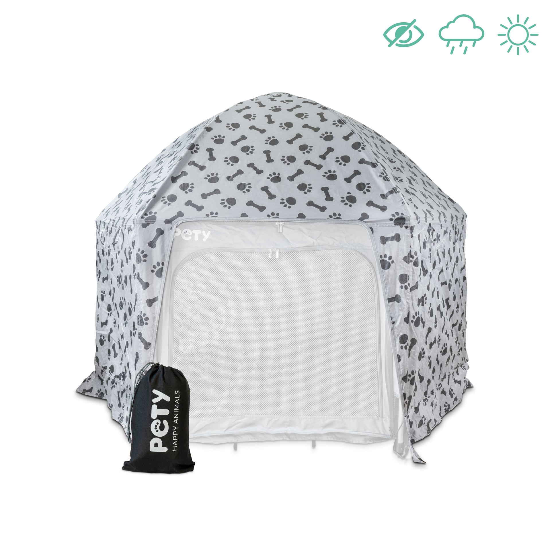 Großer PETY Hundelaufstall mit Abdeckung Plus und Tasche