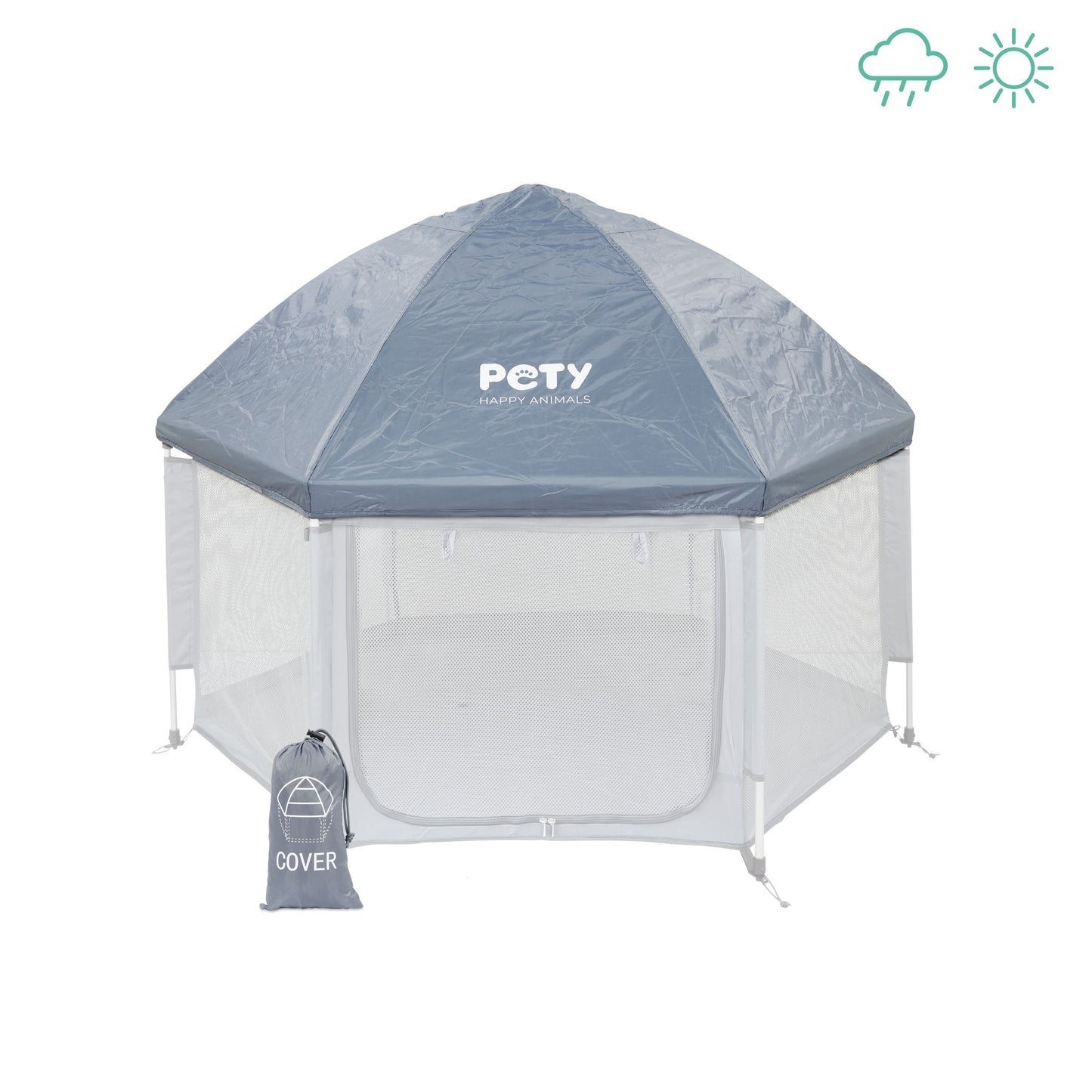 Großes Dach mit Tasche für den mobilen Laufstall von PETY