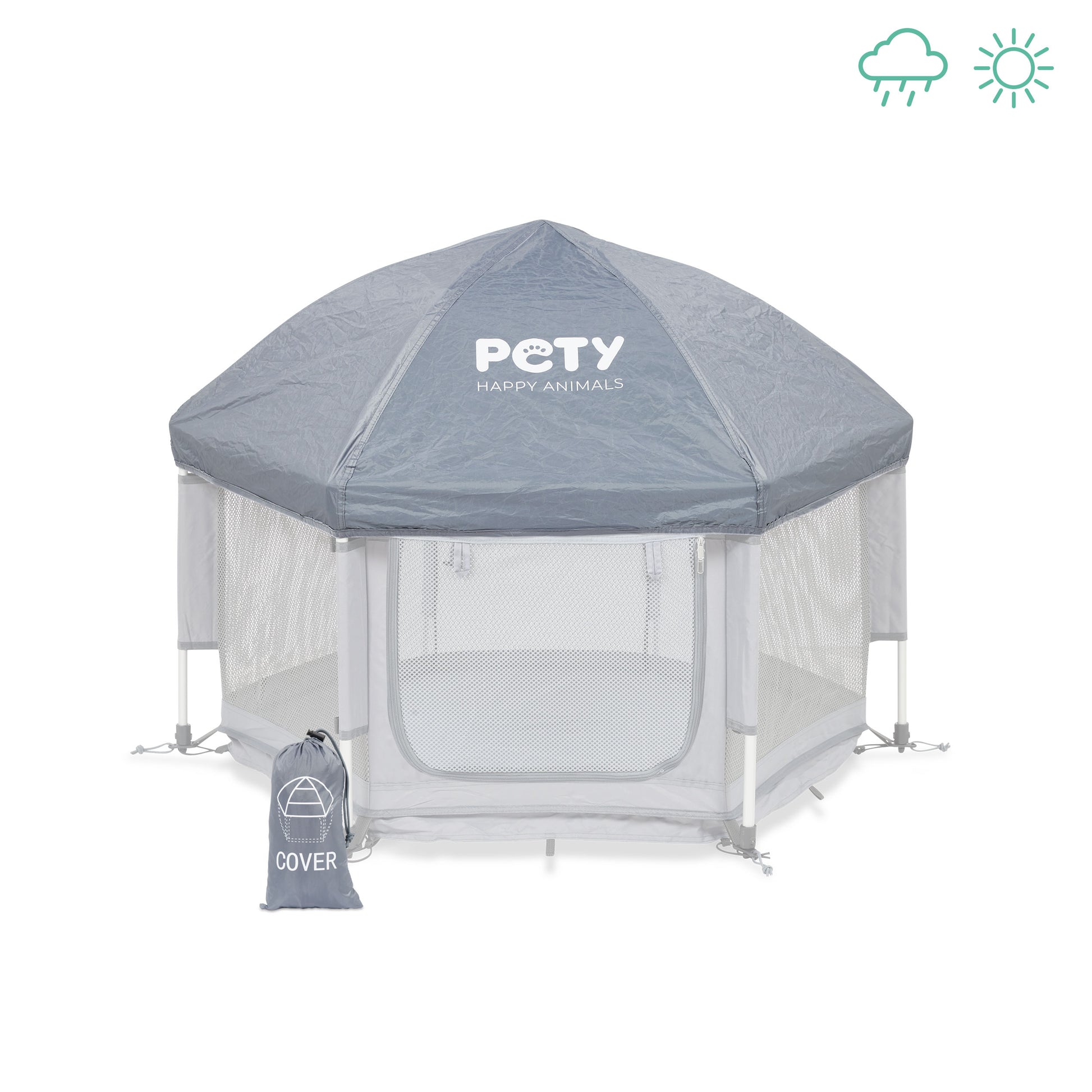 Kleines Dach mit Tasche für den mobilen Laufstall von PETY