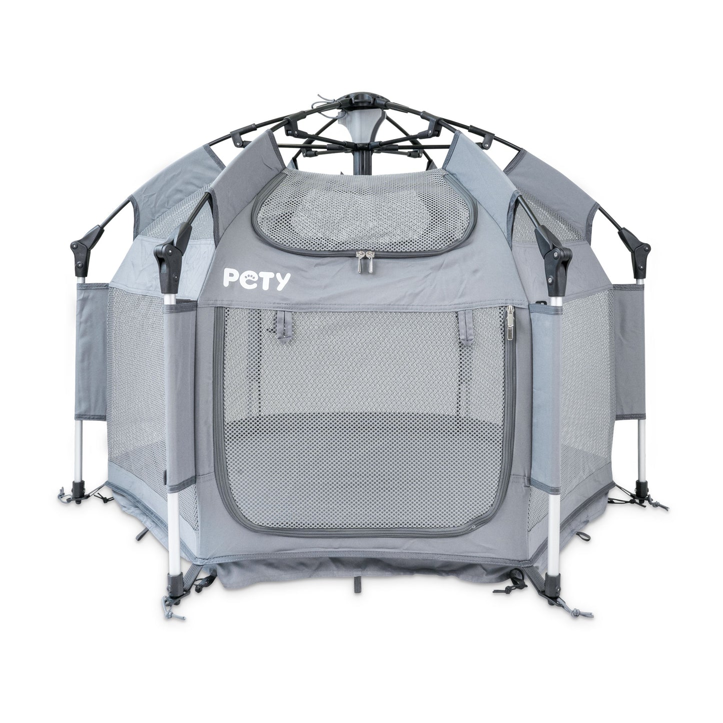 Kleiner mobiler PETY Hundelaufstall auf weißem Hintergrund