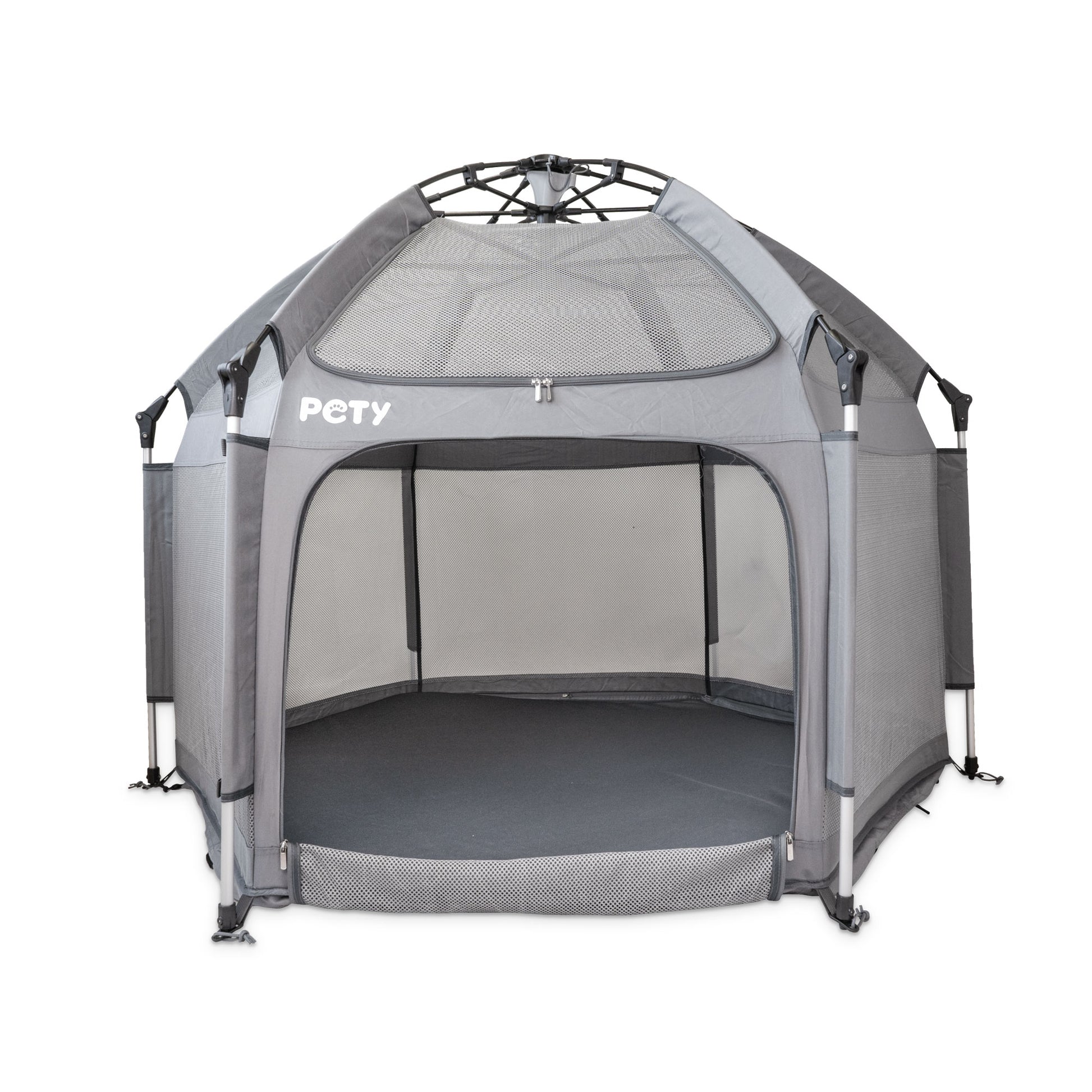 Großes PETY Laufgitter auf weißem Hintergrund mit Mattenüberzug smooth