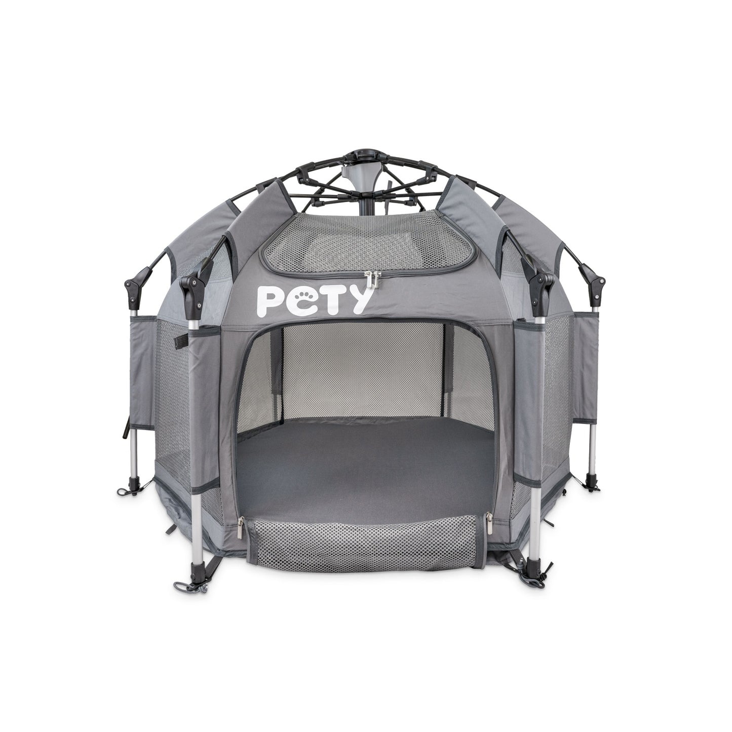 Kleines PETY Laufgitter auf weißem Hintergrund mit Mattenüberzug smooth