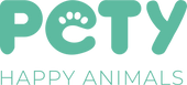 PETY Logo mit Claim Happy Animals