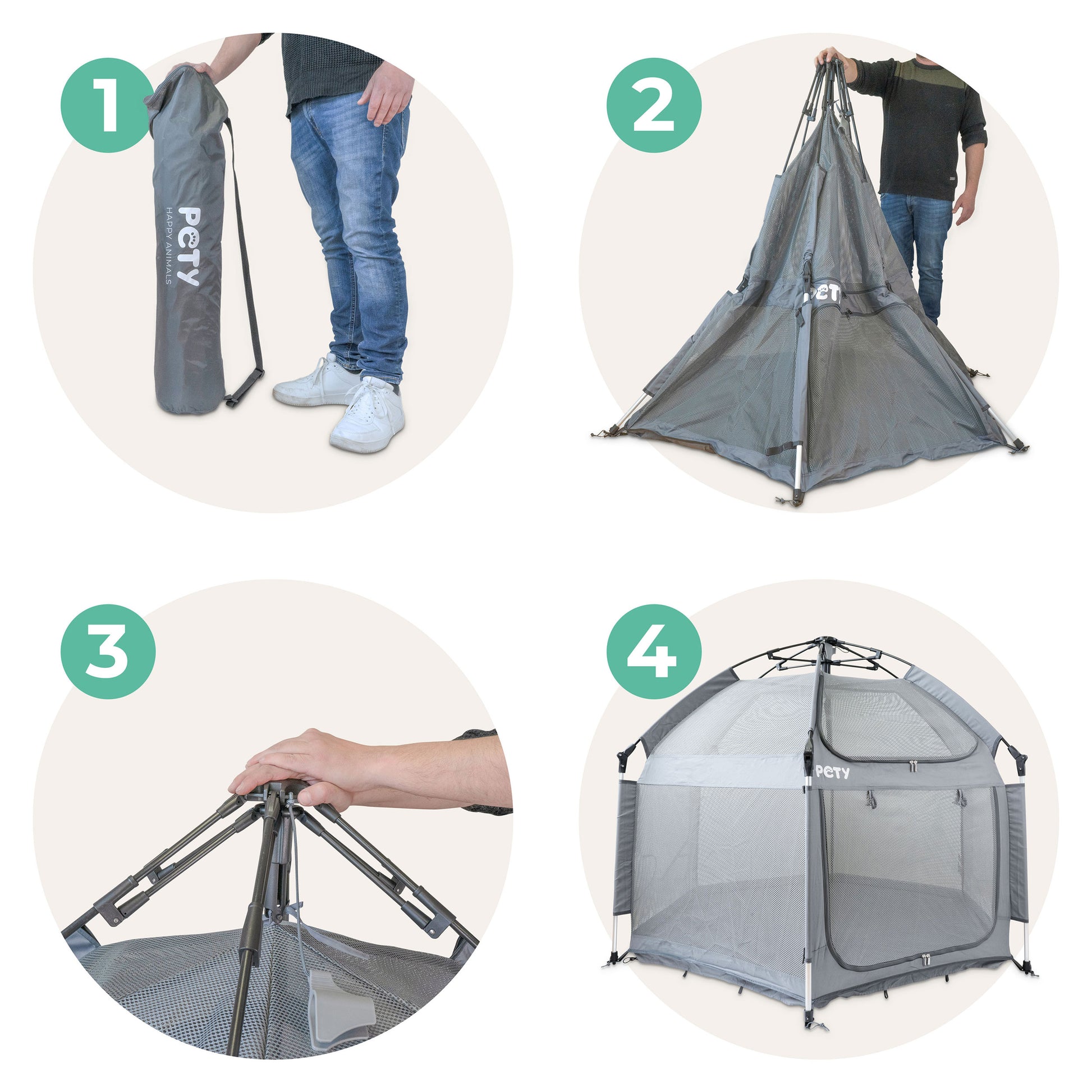 Aufbauanleitung des großen PETY Hundelaufstalls